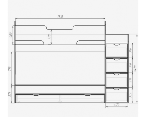 Детская двухъярусная кровать ''Юниор-9''